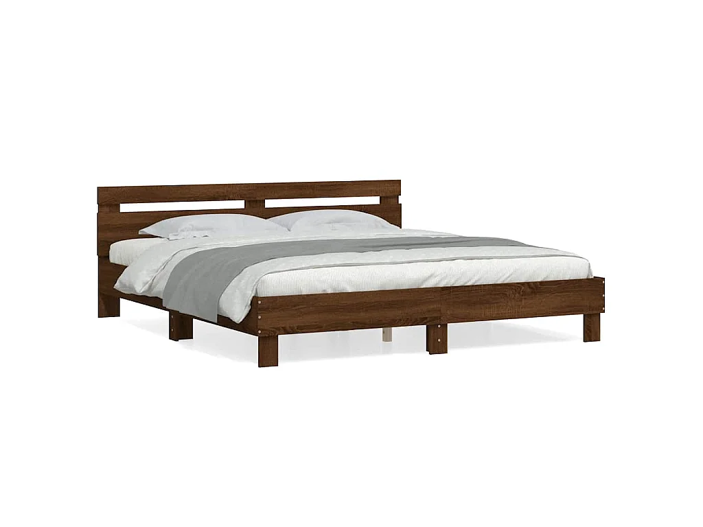 Cadre de lit sans matelas chêne marron 200x200 cm