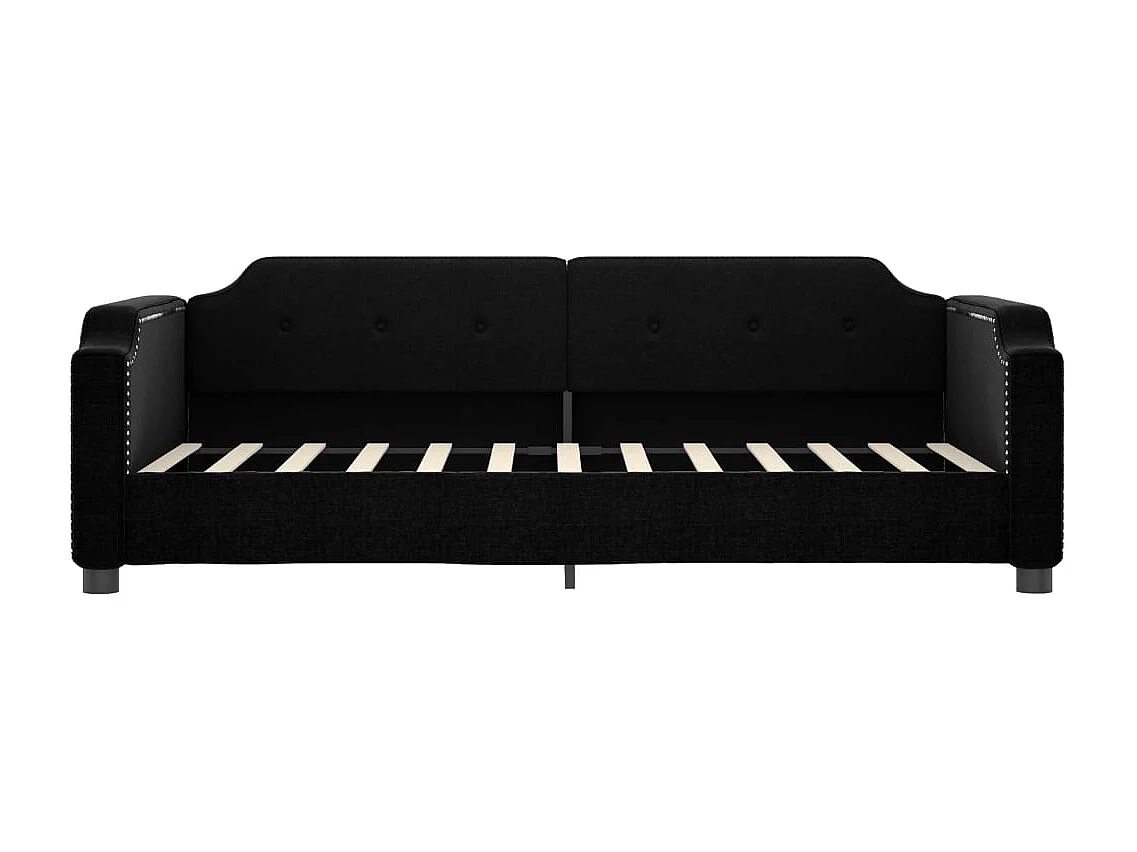 Lit de jour avec gigogne et tiroirs sans matelas noir 80x200 cm