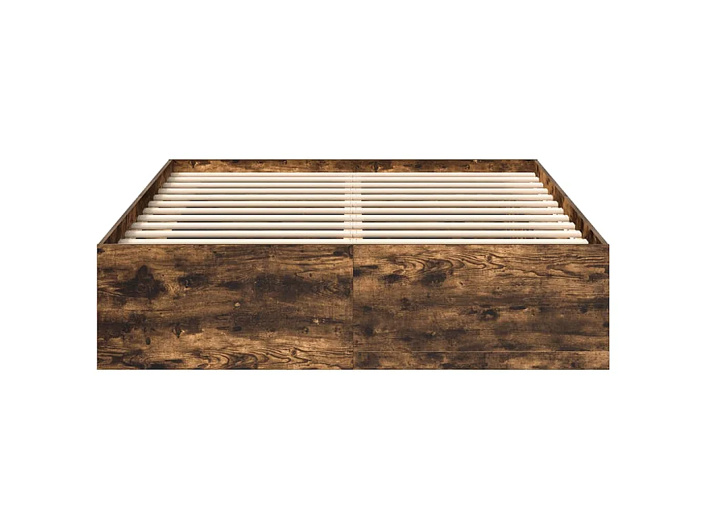 Cadre de lit sans matelas chêne fumé 140x200 cm