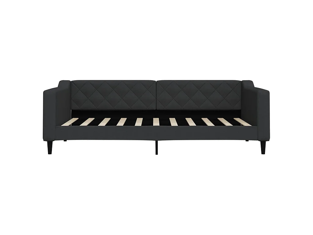 Lit de jour avec matelas noir 90x190 cm tissu