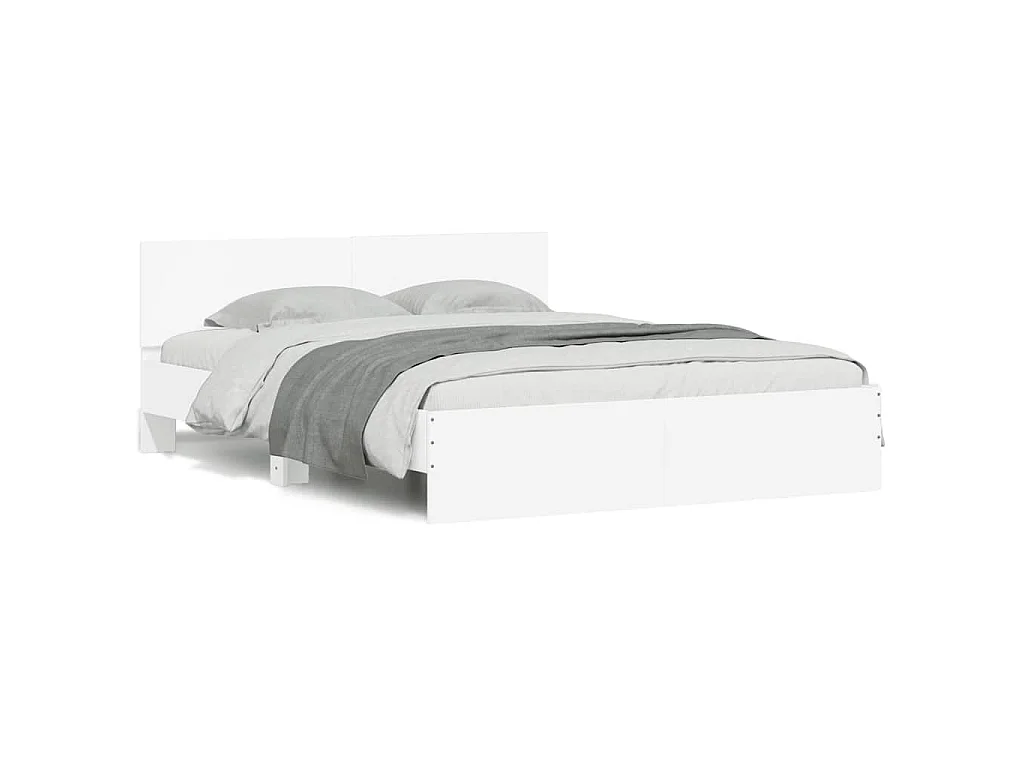 Cadre de lit sans matelas blanc 140x190 cm