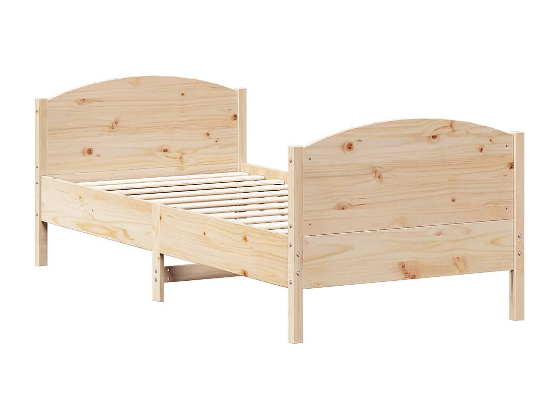 Cadre de lit sans matelas 75x190 cm bois de pin massif
