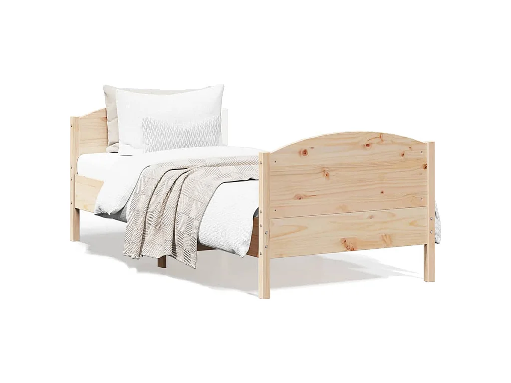 Cadre de lit sans matelas 75x190 cm bois de pin massif