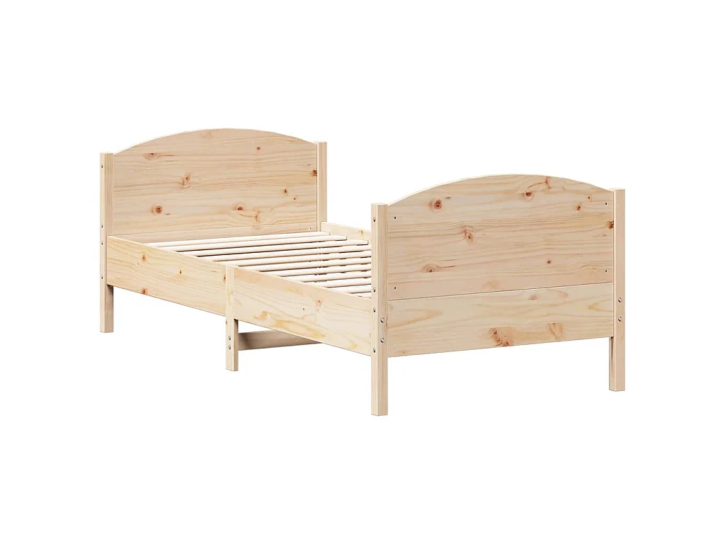 Cadre de lit sans matelas 75x190 cm bois de pin massif