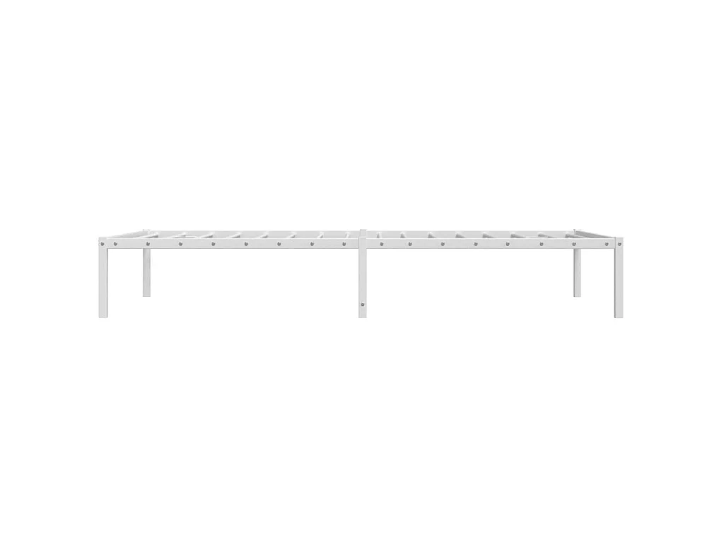 Cadre de lit métal sans matelas blanc 100x190 cm