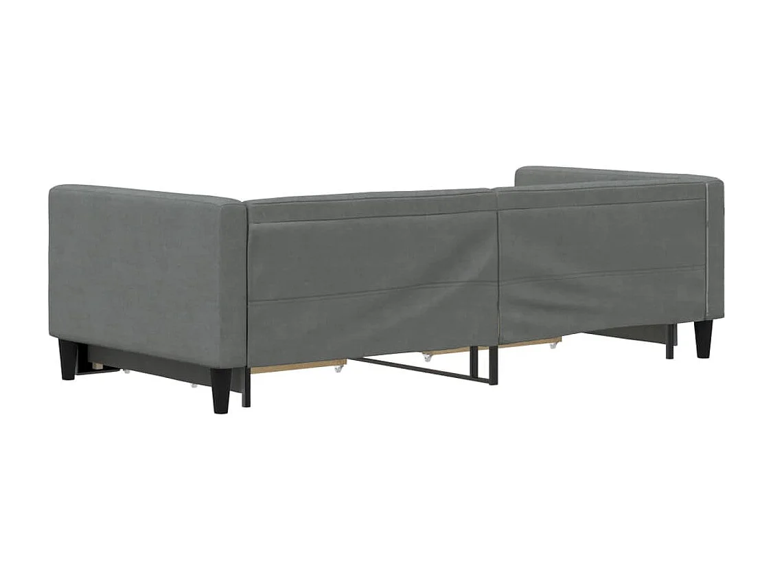 Tagesbett Ausziehbar mit Schubladen Dunkelgrau 90x190 cm Stoff