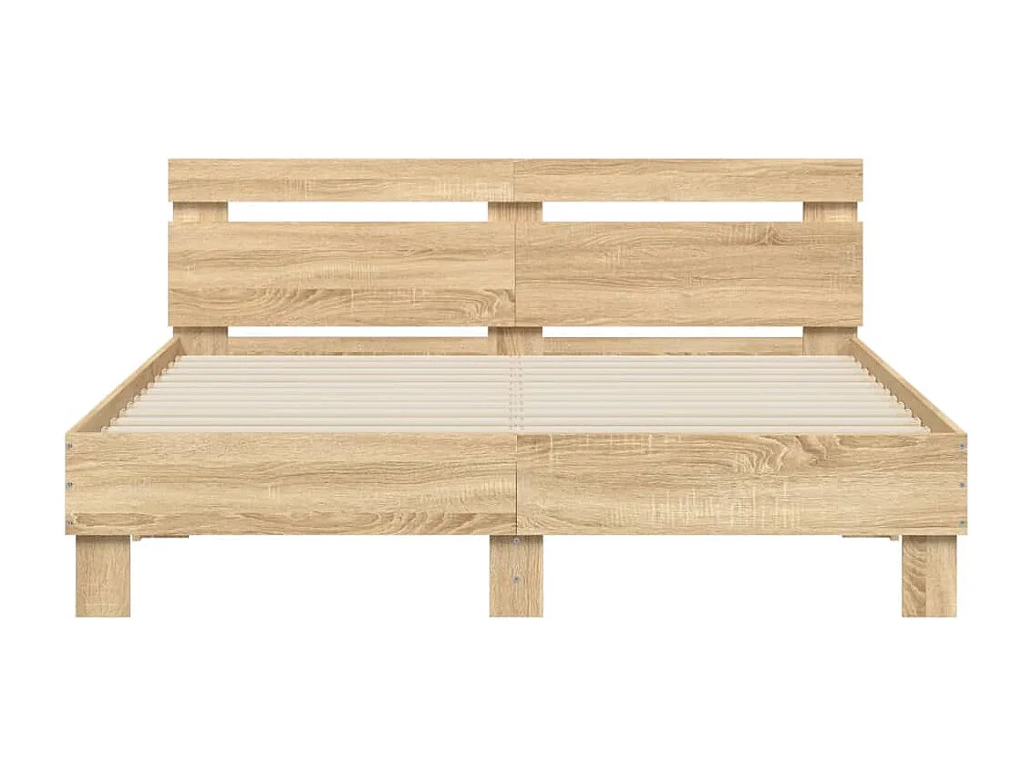 Cadre de lit avec LED sans matelas chêne sonoma 140x200 cm