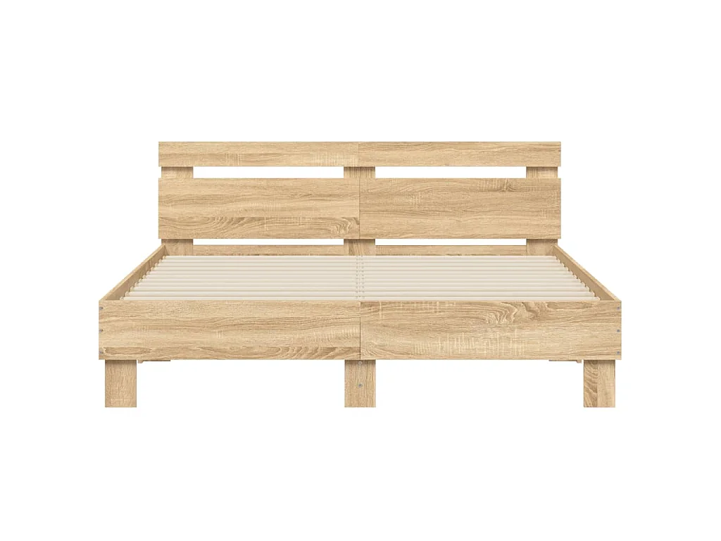 Cadre de lit avec LED sans matelas chêne sonoma 140x200 cm