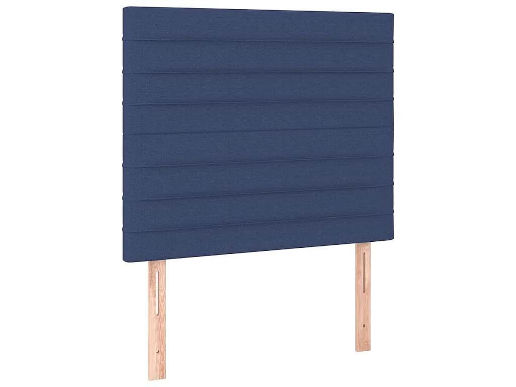 Boxspring met matras en LED stof blauw 80x200 cm
