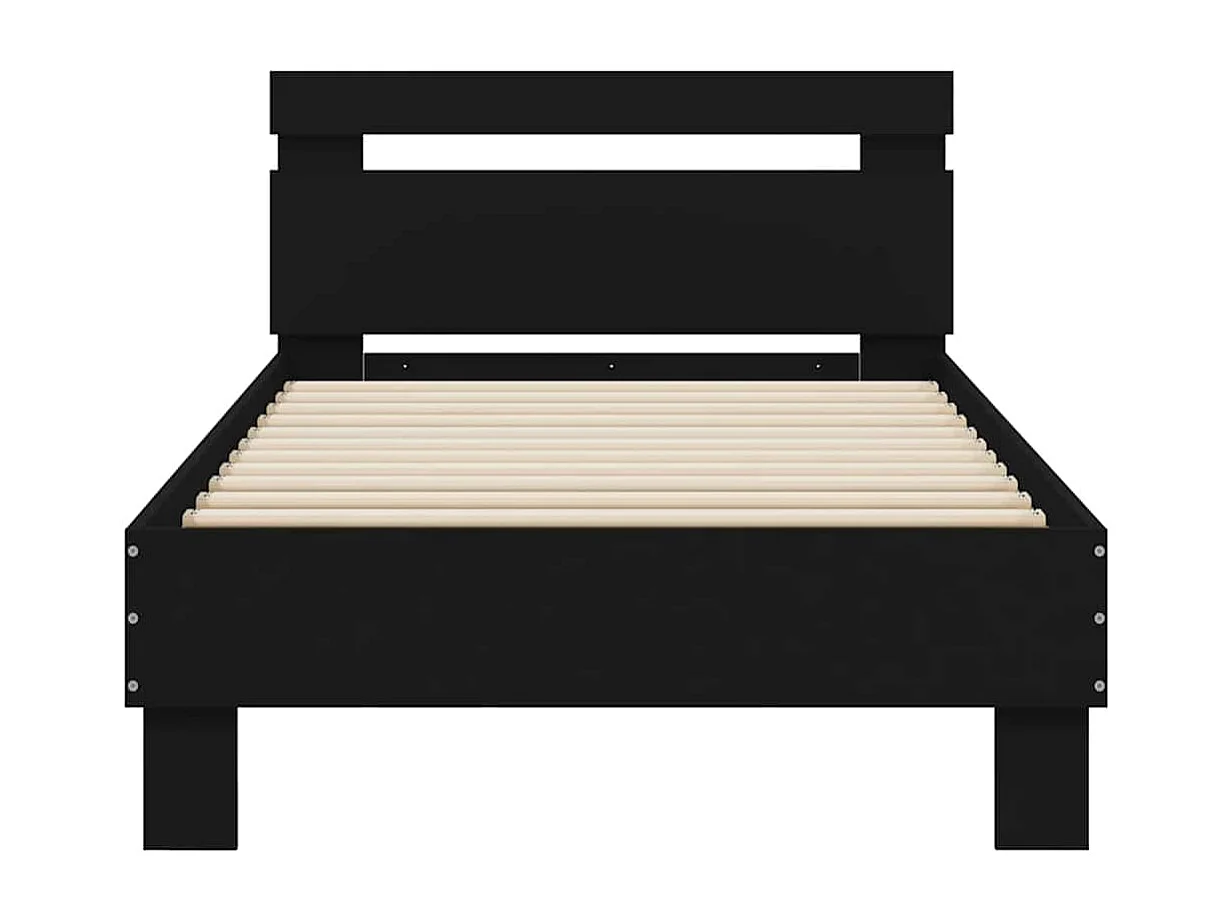 Cadre de lit sans matelas avec lumières LED noir 75x190 cm