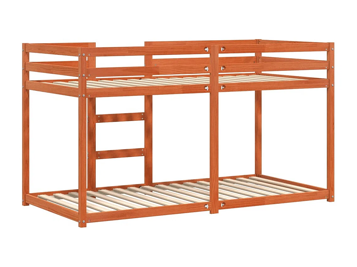 Lit superposé sans matelas cire marron 90x190 cm pin massif