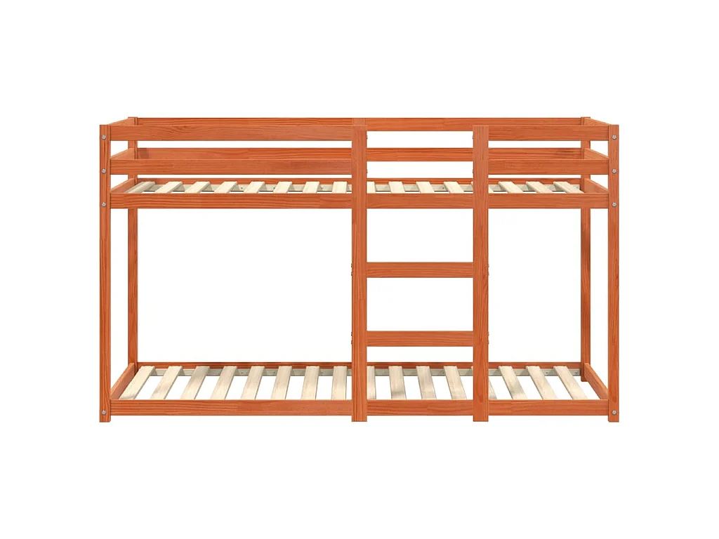 Stapelbed massief grenenhout wasbruin 90x190 cm