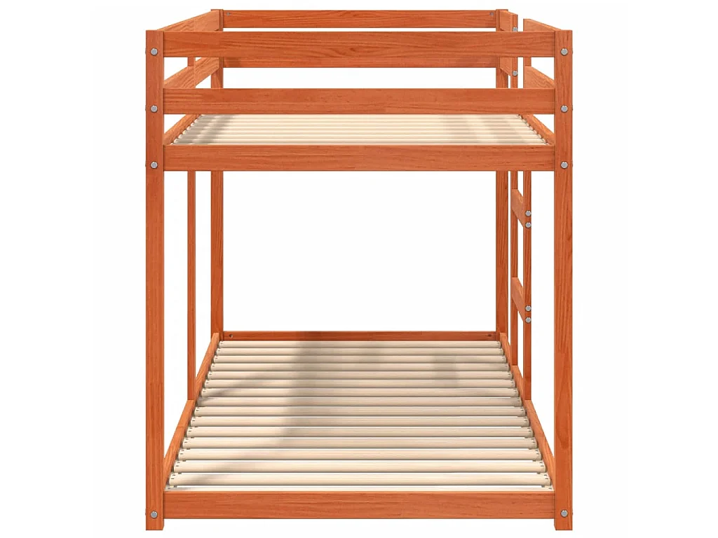 Stapelbed massief grenenhout wasbruin 90x190 cm