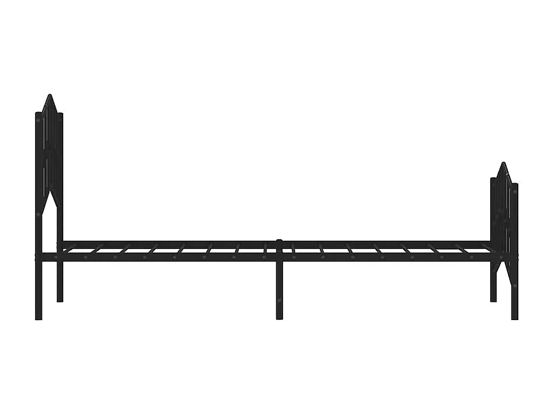 Giroletto con Testiera e Pediera Metallo Nero 100x200 cm