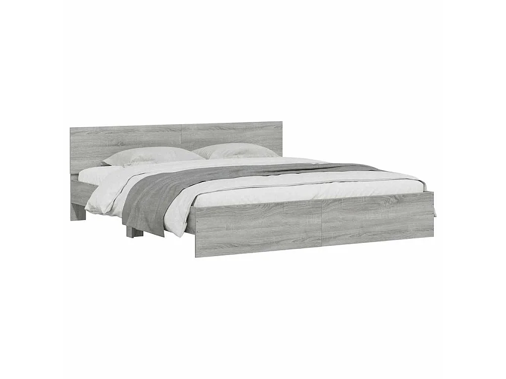 Cadre de lit avec LED sans matelas sonoma gris 200x200 cm