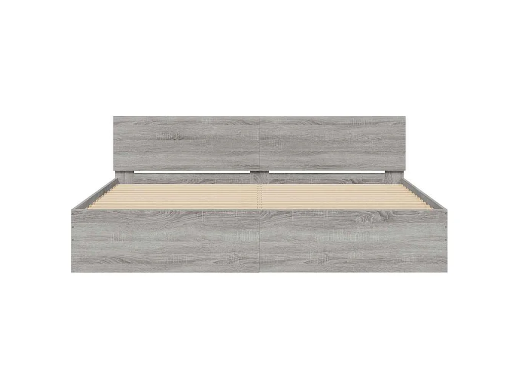 Cadre de lit avec LED sans matelas sonoma gris 200x200 cm