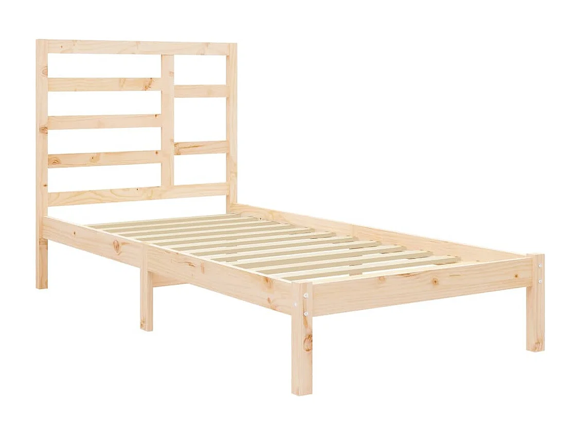Cadre de lit sans matelas bois massif 75x190 cm