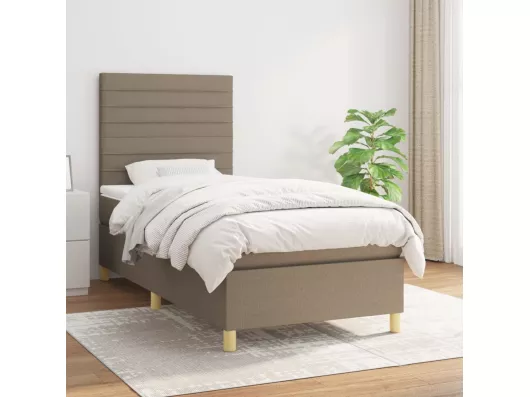 Kauf Unique Boxspringbett mit Matratze Taupe 100x200 cm Stoff