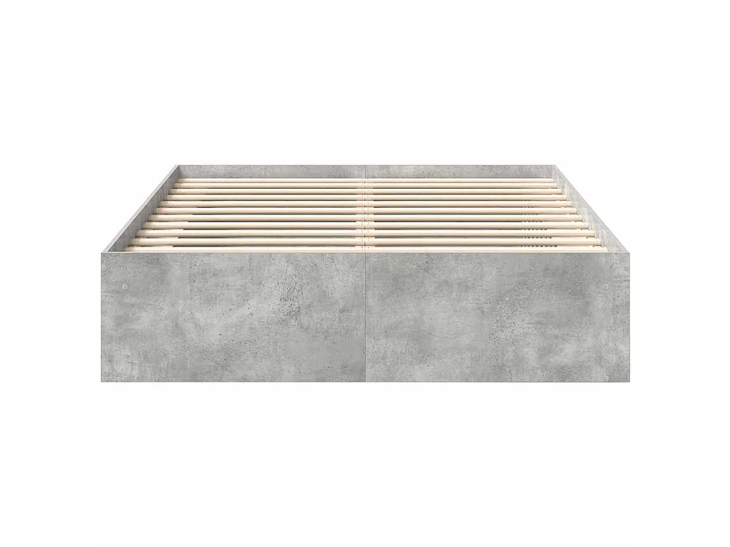 Cadre de lit sans matelas gris béton 140x190 cm
