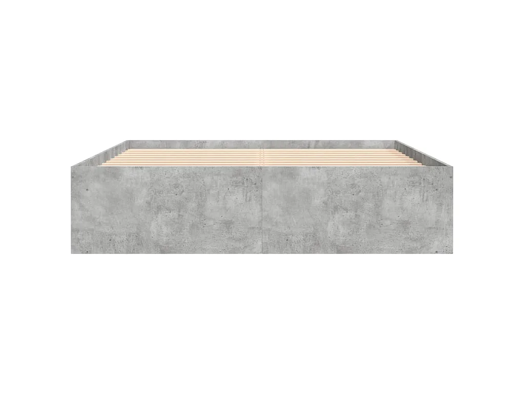 Cadre de lit sans matelas gris béton 140x190 cm