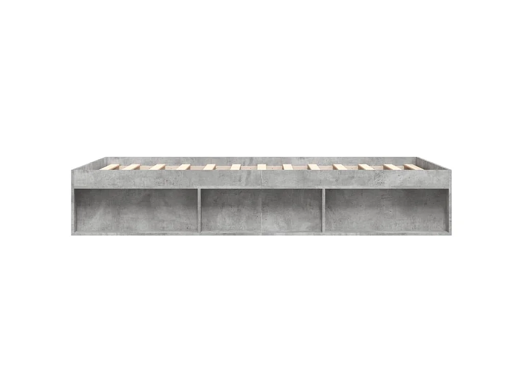 Cadre de lit sans matelas gris béton 140x190 cm