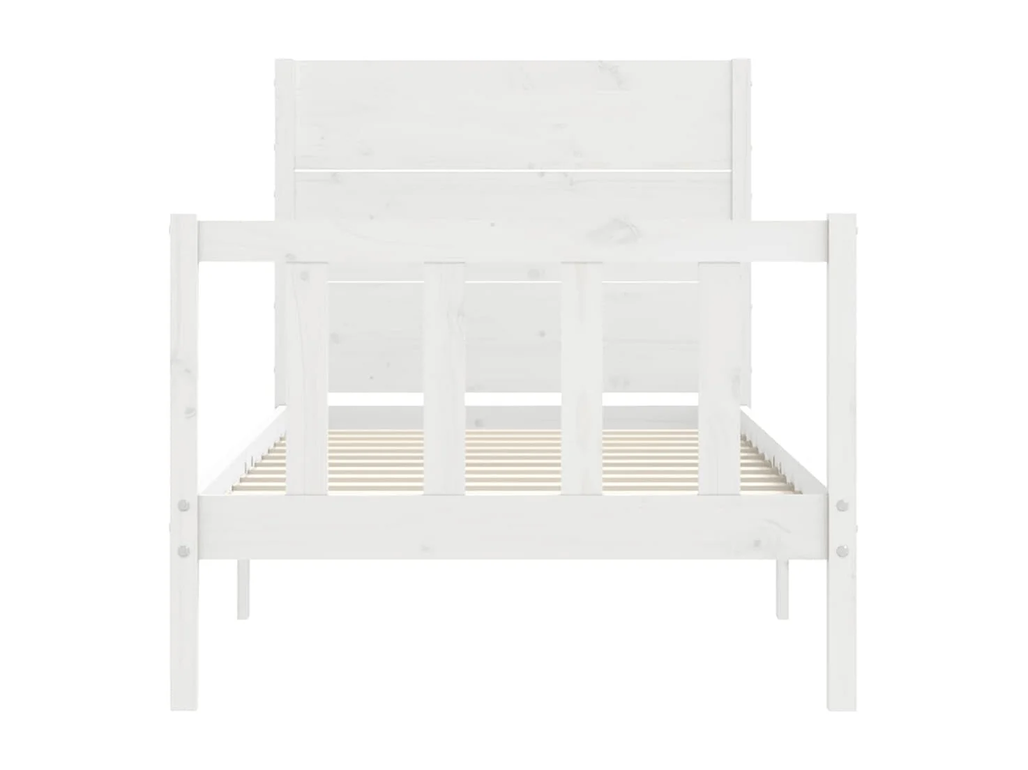 Giroletto con Testiera Bianco Small Single Legno Massello