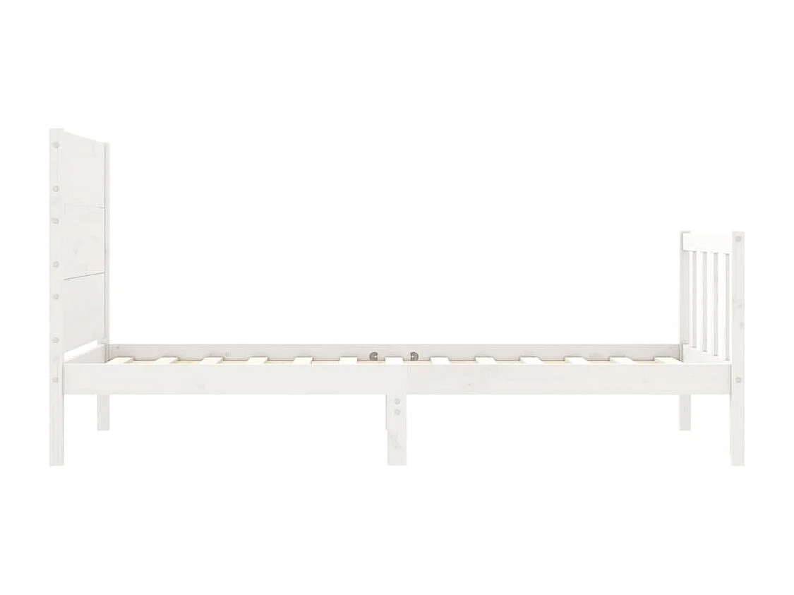 Giroletto con Testiera Bianco Small Single Legno Massello