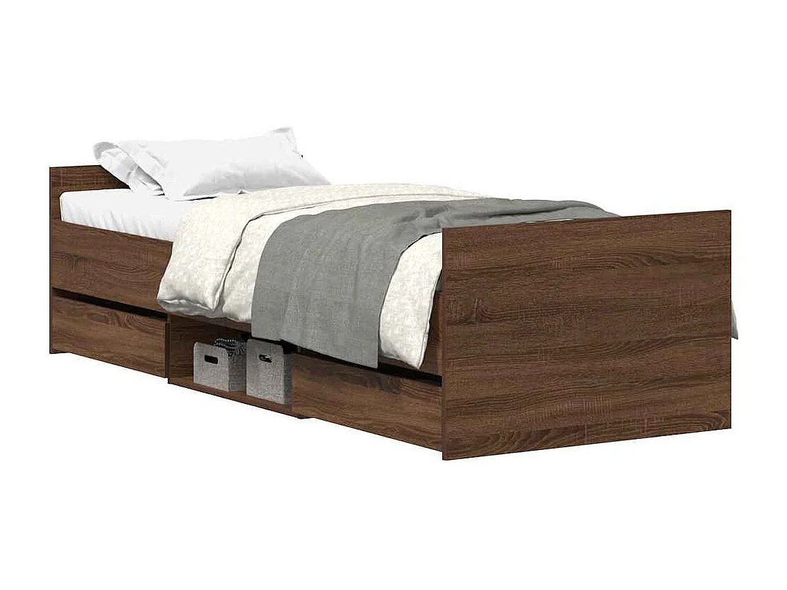 Cadre de lit sans matelas chêne marron 100x200 cm