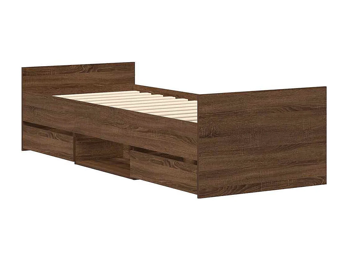 Cadre de lit sans matelas chêne marron 100x200 cm