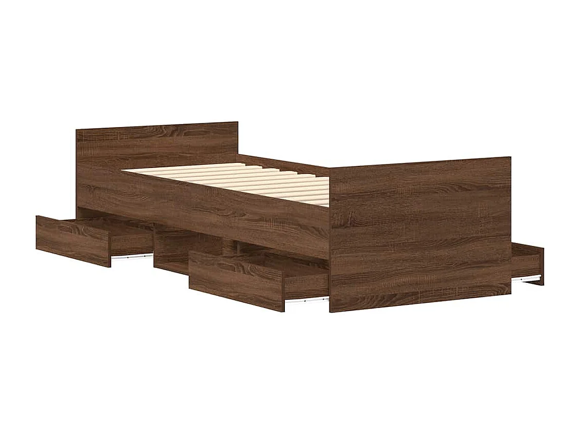 Cadre de lit sans matelas chêne marron 100x200 cm
