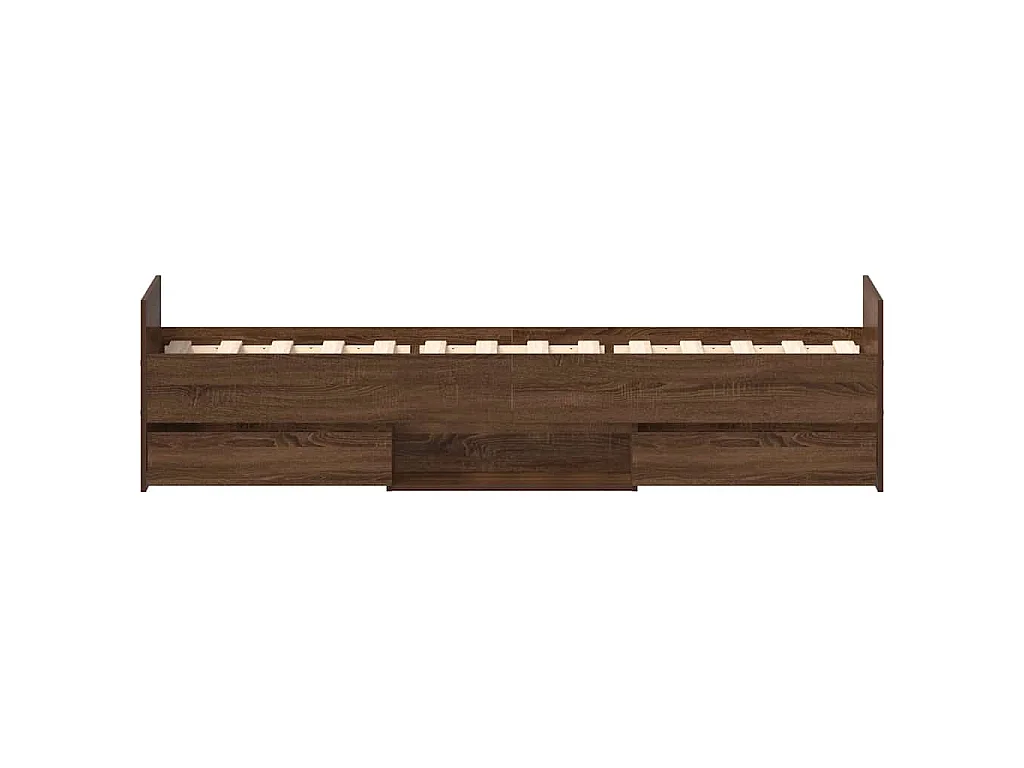 Bedframe hoofd- en voeteneinde bruin eikenkleur 100x200 cm