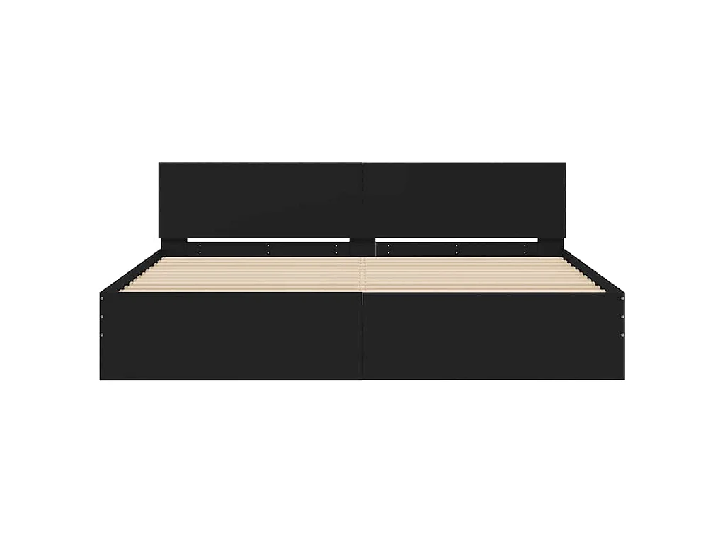 Cadre de lit sans matelas noir 180x200 cm
