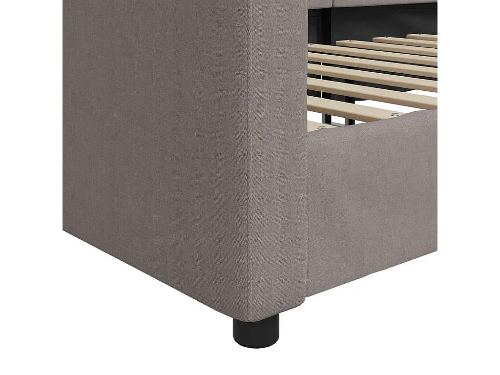 Slaapbank 100x200 cm stof taupe