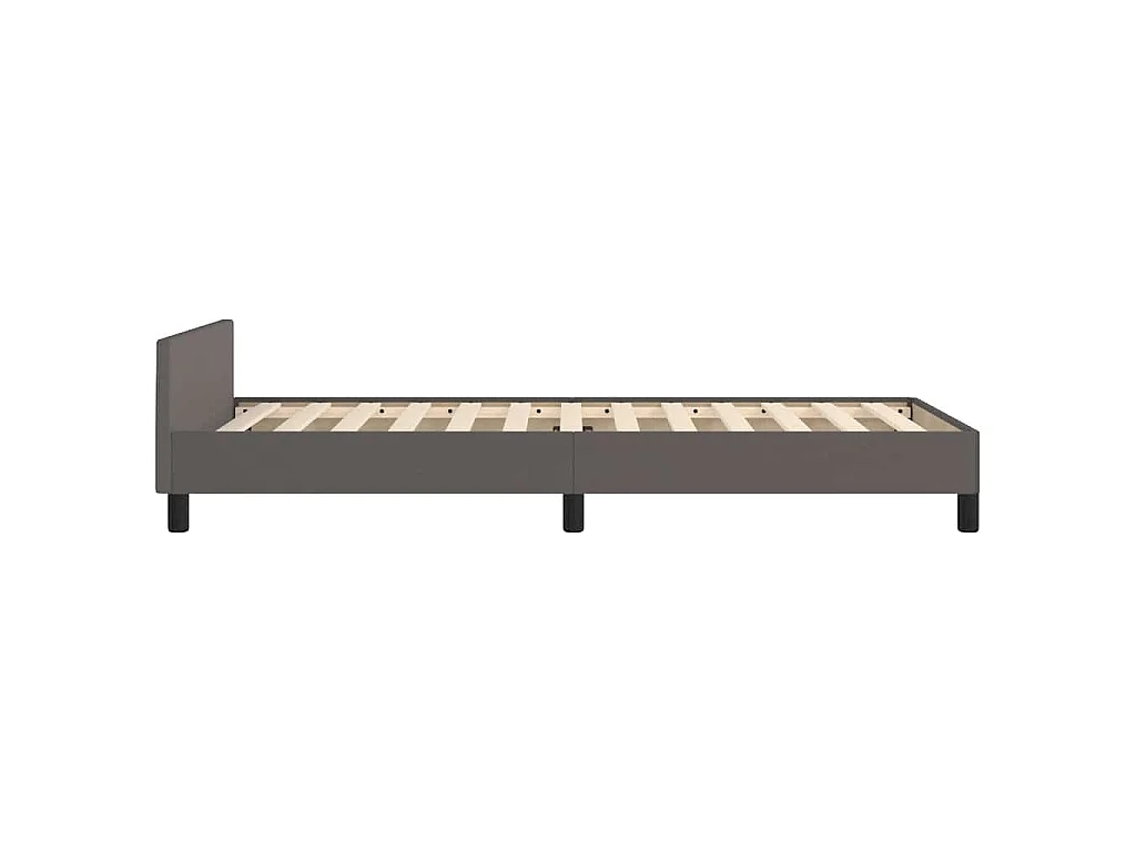 Cadre de lit avec tête de lit sans matelas gris 90x200 cm