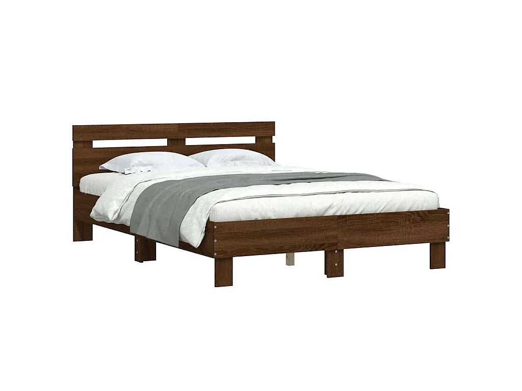 Bettgestell mit Kopfteil Braun Eichen-Optik 120x190 cm