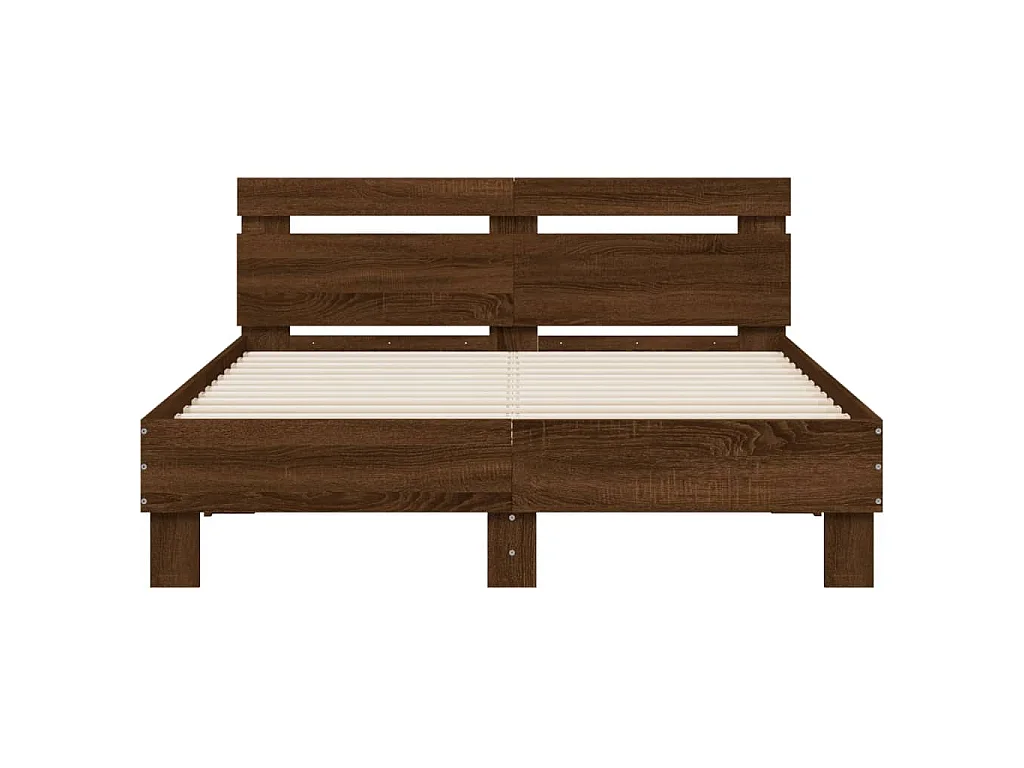 Bettgestell mit Kopfteil Braun Eichen-Optik 120x190 cm