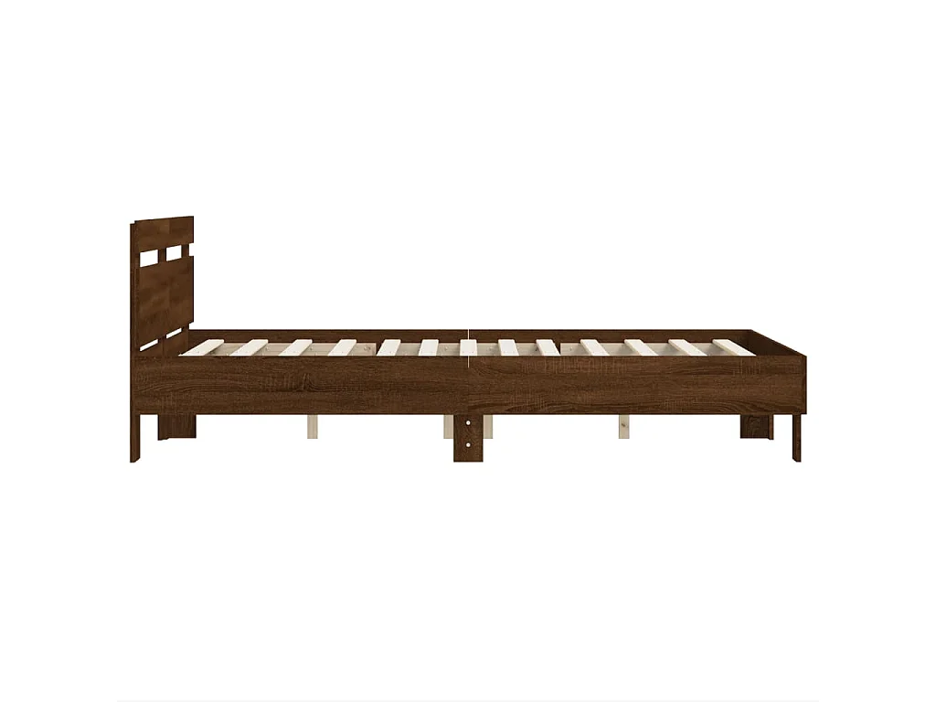 Bettgestell mit Kopfteil Braun Eichen-Optik 120x190 cm