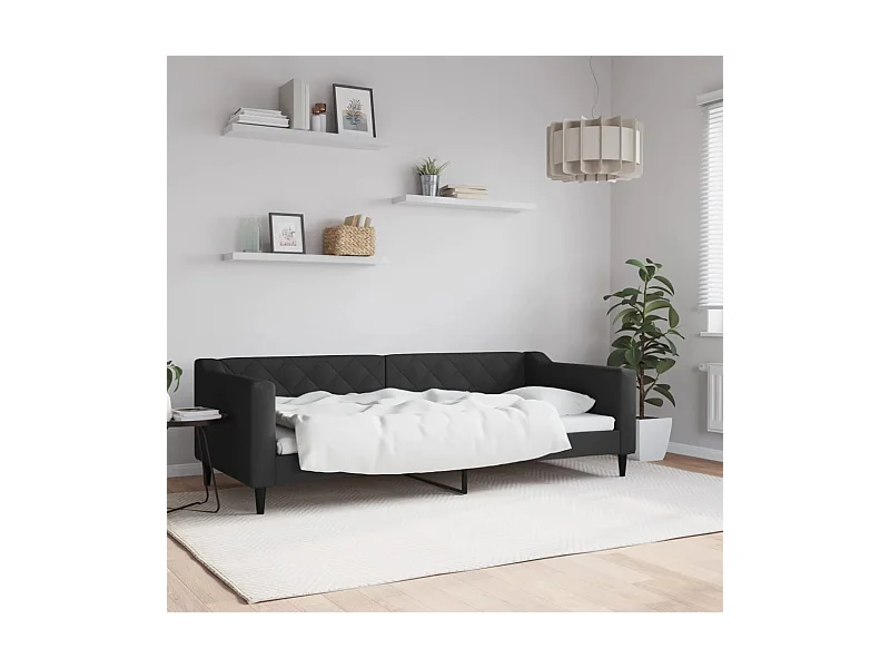 Sofá-cama 90x200 cm tecido preto