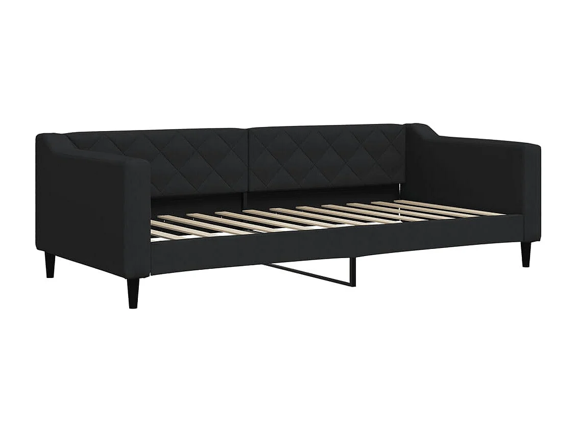 Lit de repos sans matelas noir 90x200 cm tissu