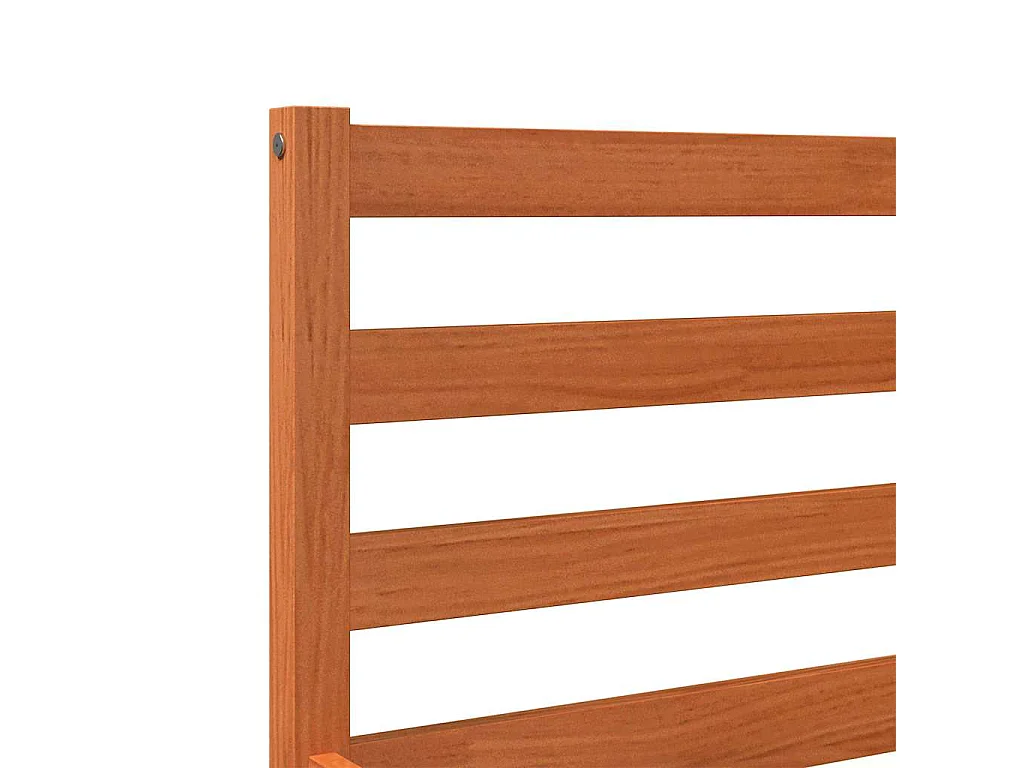 Bedframe zonder matras massief grenenhout wasbruin 75x190 cm