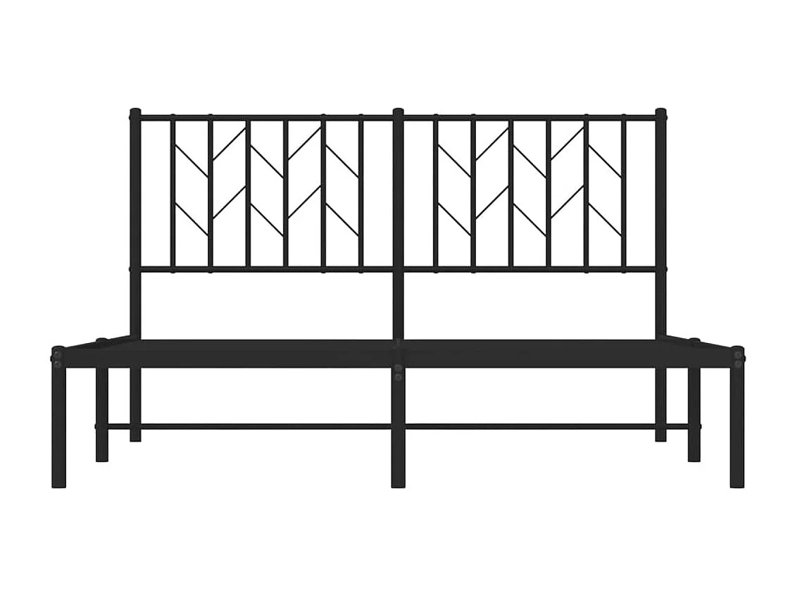 Bettgestell mit Kopfteil Metall Schwarz 140x190 cm