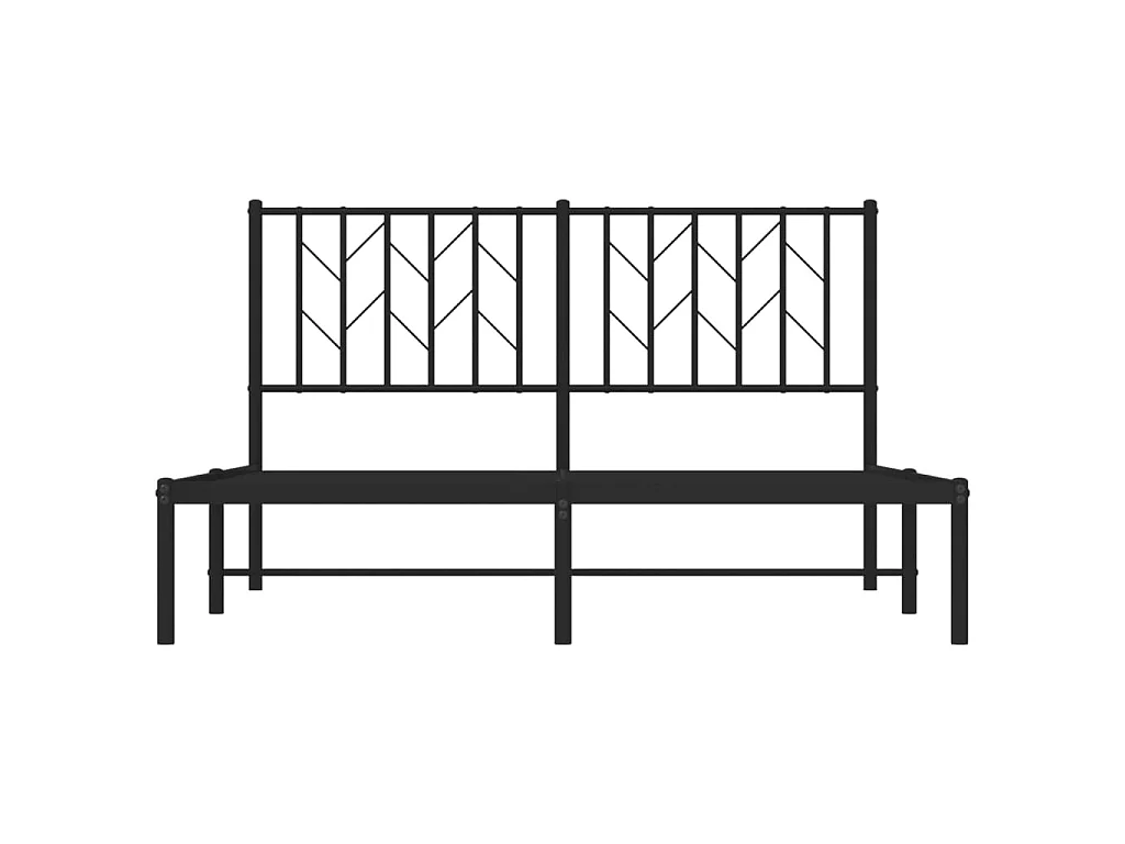 Cadre de lit métal sans matelas avec tête de lit noir 140x190cm