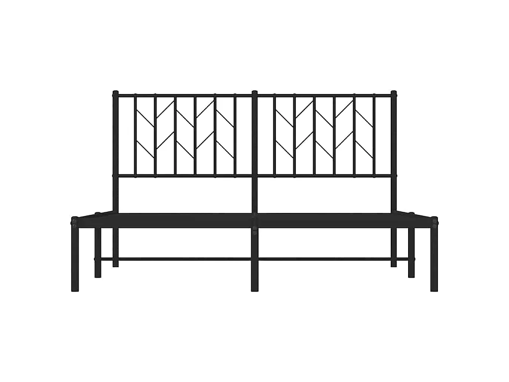 Cadre de lit métal sans matelas avec tête de lit noir 140x190cm