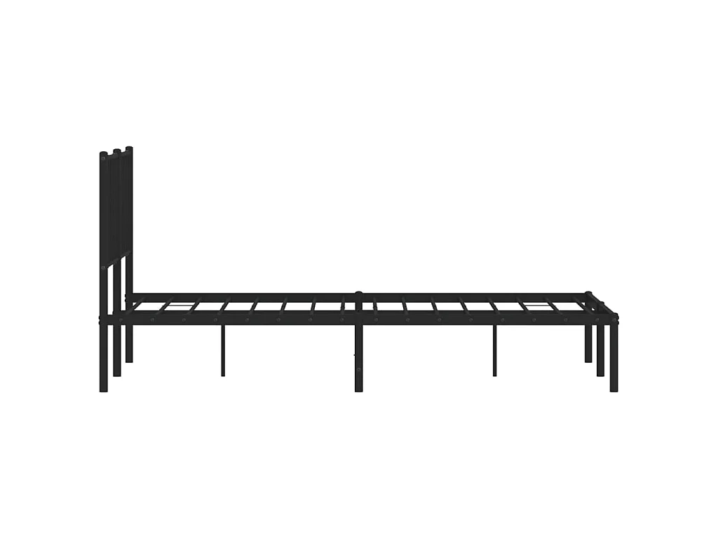 Cadre de lit métal sans matelas avec tête de lit noir 140x190cm