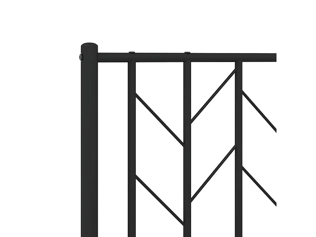 Cadre de lit métal sans matelas avec tête de lit noir 140x190cm