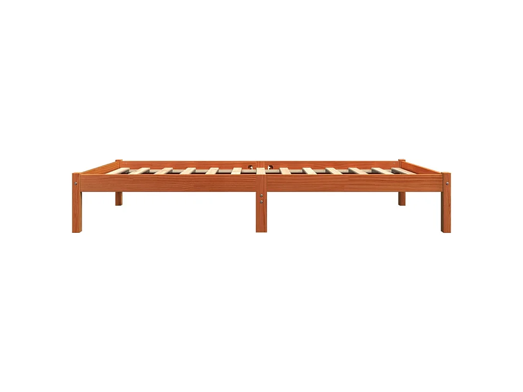 Cadre de lit sans matelas cire marron 75x190 cm bois pin massif