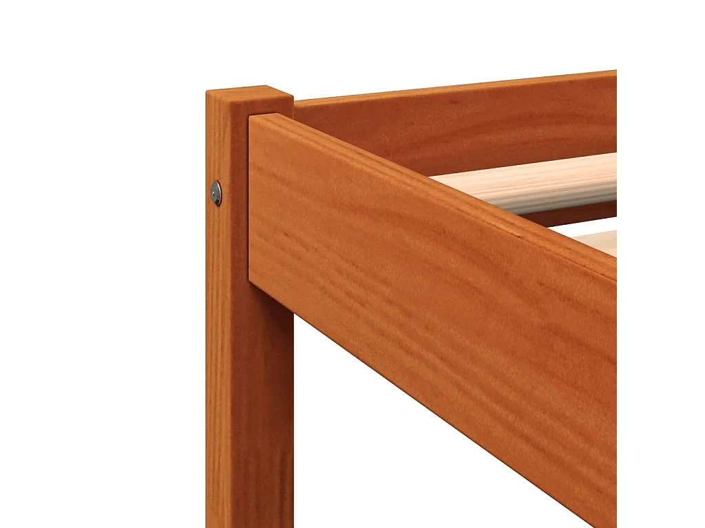 Cadre de lit sans matelas cire marron 75x190 cm bois pin massif