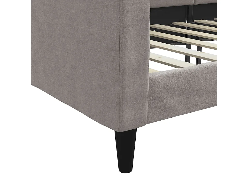 Lit de repos sans matelas taupe 90x200 cm tissu