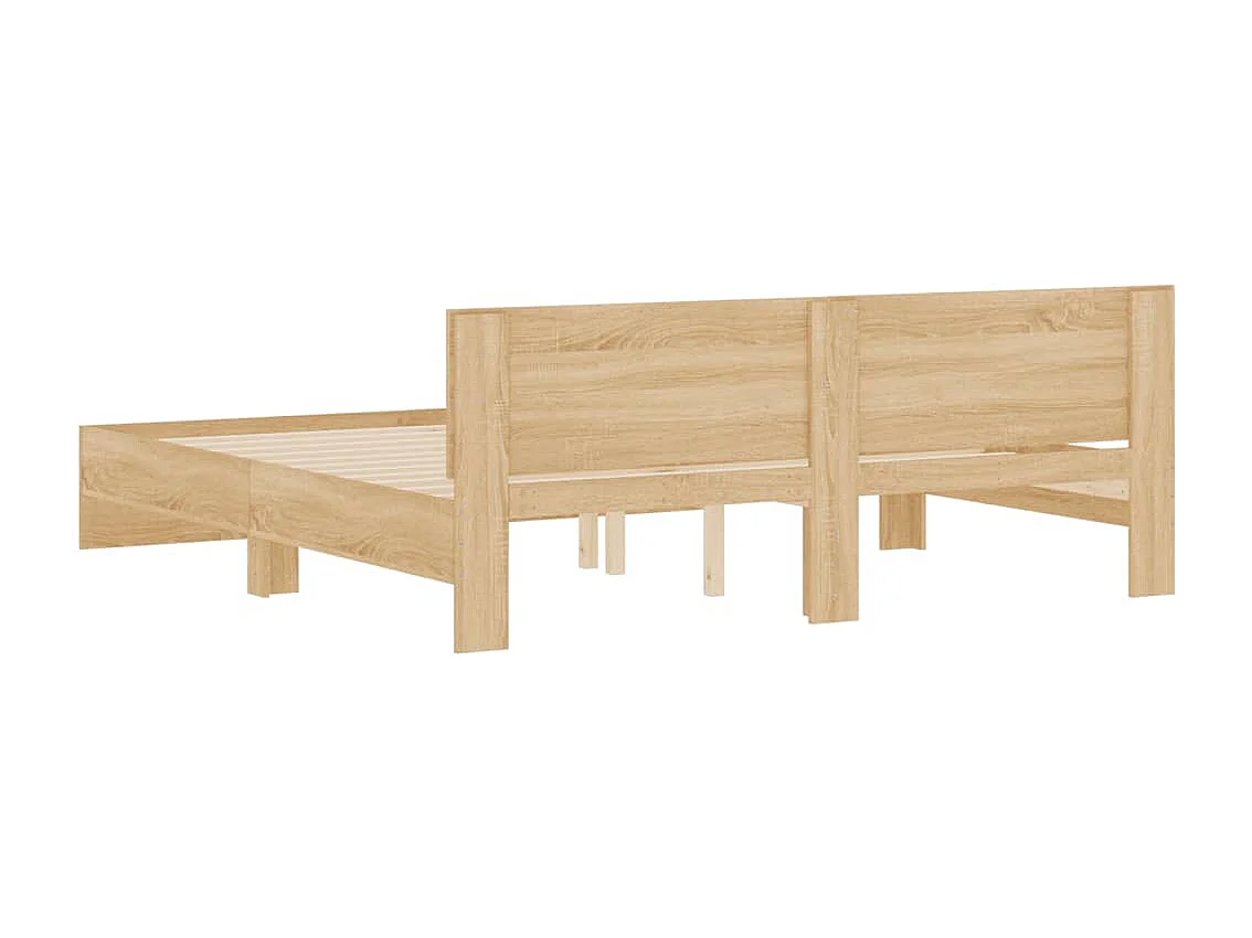Estrutura de cama com cabeceira 200x200 cm carvalho sonoma