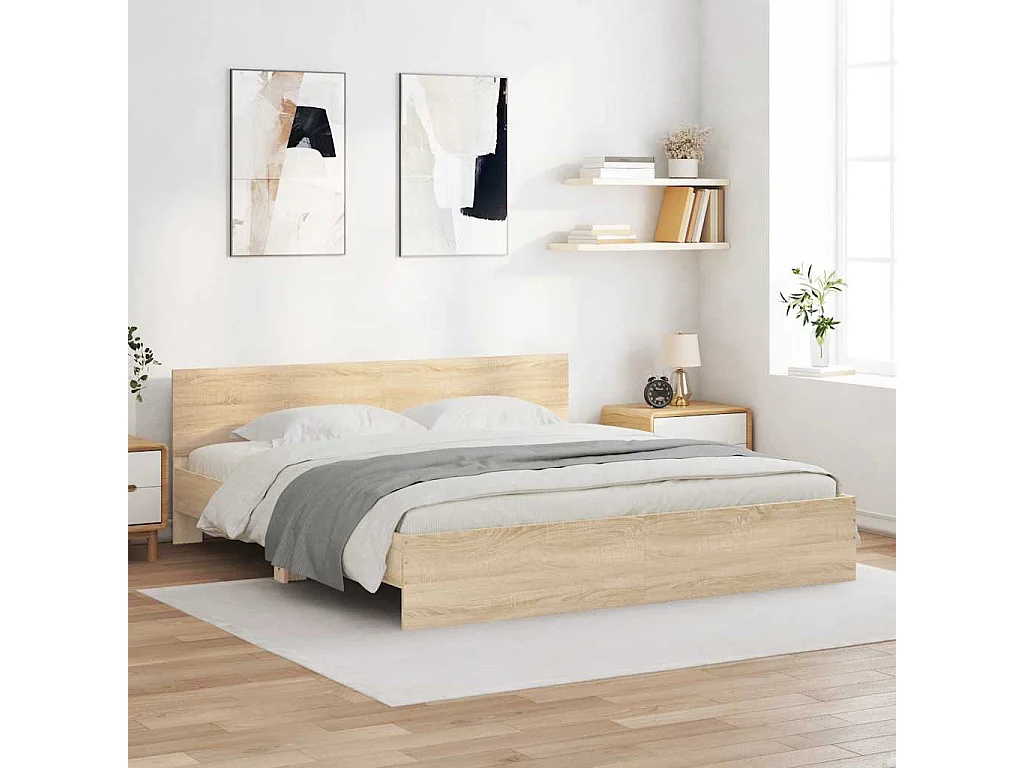 Giroletto con Testiera Rovere Sonoma 200x200 cm